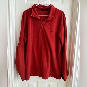 Nautica Nautex Fleece Quarter Zip Pullover Sweatshirt Size Large
